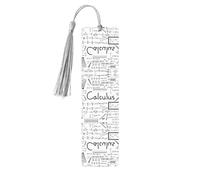 Segnalibro in legno con stampa geometrica e calcolo, per uomini e donne, segnalibri in legno con nappe, ideale come regalo per gli amanti dei libri