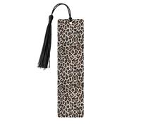 Segnalibro in legno con stampa leopardata con nappe colorate, ornamento per Natale, matrimonio, festa di compleanno