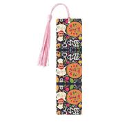 Segnalibro in legno con stampa pizza chef per uomini e donne, segnalibri in legno con nappe, ideale come regalo per gli amanti dei libri