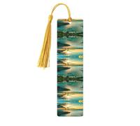 Segnalibro in legno con stampa Sunrise Over Hanauma Bay Oahu Hawaii, per uomini e donne, segnalibri in legno con nappe, ideale come regalo per gli amanti dei libri