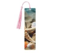 Segnalibro in legno con stella marina, corallo e conchiglia, per uomini e donne, segnalibro in legno unico fatto a mano, con nappa, per amanti dei libri, regalo per insegnanti di compleanno