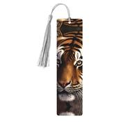 Segnalibro in legno con tigre del Bengala, segnalibro fai da te, in legno, con nappe colorate, etichette regalo insolite per gli amanti dei libri, uomini e donne