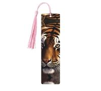 Segnalibro in legno con tigre del Bengala, segnalibro fai da te, in legno, con nappe colorate, etichette regalo insolite per gli amanti dei libri, uomini e donne