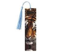 Segnalibro in legno con tigre del Bengala, segnalibro fai da te, in legno, con nappe colorate, etichette regalo insolite per gli amanti dei libri, uomini e donne