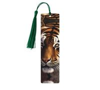 Segnalibro in legno con tigre del Bengala, segnalibro fai da te, in legno, con nappe colorate, etichette regalo insolite per gli amanti dei libri, uomini e donne