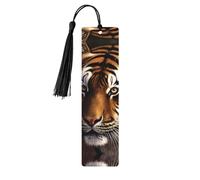 Segnalibro in legno con tigre del Bengala, segnalibro fai da te, in legno, con nappe colorate, etichette regalo insolite per gli amanti dei libri, uomini e donne