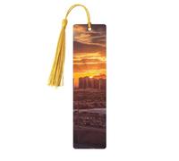 Segnalibro in legno con tramonto di Las Vegas, per uomini, donne, insegnanti, regalo vintage, fatto a mano, segna libri per leggere le pagine, etichette regalo da appendere, segnalibro in legno con
