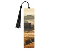 Segnalibro in legno con vista del tipico paesaggio toscano per uomini e donne che leggono segnalibri in legno unici fatti a mano con nappa ciondolo segnalibro per amanti dei libri regalo di compleanno