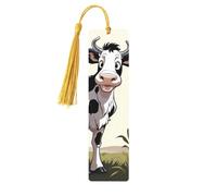 Segnalibro in legno di mucca bianco e nero, per uomini, donne, insegnanti, regalo vintage, fatto a mano, segna libri per leggere pagine marcatori da appendere etichette regalo ornamenti segnalibri in
