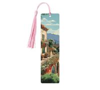 Segnalibro in legno estivo mediterraneo per uomini e donne che leggono segnalibri in legno unici fatti a mano con nappa ciondolo segnalibro artigianale per amanti dei libri regalo di compleanno