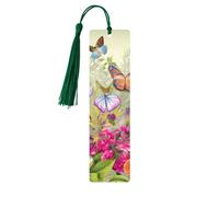 Segnalibro in legno fai da te con uccelli, fiori, farfalla, segnalibro in legno da appendere con nappe colorate, etichette regalo in legno, regalo insolito per gli amanti dei libri, uomini e donne