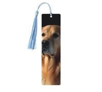 Segnalibro in legno Golden Retriever Segnalibro artigianale in legno vintage Etichette da appendere Segnalibri Ornamenti con nappe Carino Segnalibro di lettura Marcatori per donne uomini amanti dei
