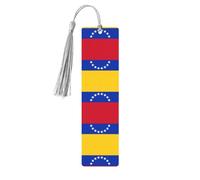 Segnalibro in legno grigio - Bandiera del Venezuela double face con stampa completa decorativa per sala studio, ufficio, aula, biblioteca