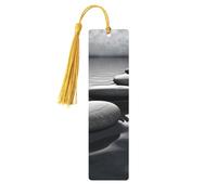 Segnalibro in legno grigio con immagine di pietre zen, per uomini, donne, insegnanti, regalo vintage, fatto a mano, segna libri per leggere pagine marcatori da appendere etichette regalo ornamenti