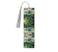 Segnalibro in legno grigio - Segnalibro double-face retrò a forma di bicicletta con nappe per libri con copertina rigida, diari, quaderni