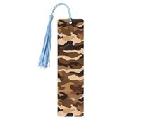 Segnalibro in legno marrone mimetico fai da te in legno segnalibro da appendere etichette in legno con nappe colorate etichette regalo in legno regalo insolito per gli amanti dei libri uomini donne