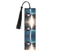 Segnalibro in legno nero - Segnalibro double-face rosso auto e bicicletta con nappe per libri con copertina rigida, diari, quaderni