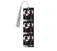 Segnalibro in legno per bicchieri da vino rosso, segnalibro fai da te in legno con nappe colorate, etichette regalo in legno, regalo insolito per gli amanti dei libri, uomini e donne