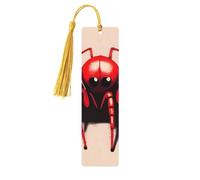 Segnalibro in legno per uomini donne personalizzato intaglio in legno segno libro con nappa ciondolo carino piccolo ragno rosso segnalibro per gli amanti del libro regalo di compleanno studenti