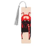 Segnalibro in legno per uomini donne personalizzato intaglio in legno segno libro con nappa ciondolo carino piccolo ragno rosso segnalibro per gli amanti del libro regalo di compleanno studenti