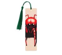 Segnalibro in legno per uomini donne personalizzato intaglio in legno segno libro con nappa ciondolo carino piccolo ragno rosso segnalibro per gli amanti del libro regalo di compleanno studenti