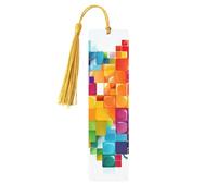 Segnalibro in legno per uomini e donne a forma di cuore colorato San Valentino Love Book Markers unico fatto a mano con nappa ciondolo segnalibro in legno per insegnanti regalo di compleanno
