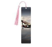 Segnalibro in legno per uomini e donne, aeroplano della seconda guerra mondiale, segnalibri in legno unici fatti a mano con nappa, per amanti dei libri, regalo di compleanno per insegnanti