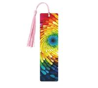 Segnalibro in legno per uomini e donne arcobaleno vortice segnalibri in legno unici fatti a mano con nappa ciondolo segnalibro artigianale per amanti dei libri regalo di compleanno insegnanti