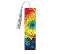Segnalibro in legno per uomini e donne arcobaleno vortice segnalibri in legno unici fatti a mano con nappa ciondolo segnalibro artigianale per amanti dei libri regalo di compleanno insegnanti