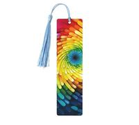Segnalibro in legno per uomini e donne arcobaleno vortice segnalibri in legno unici fatti a mano con nappa ciondolo segnalibro artigianale per amanti dei libri regalo di compleanno insegnanti