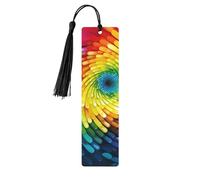 Segnalibro in legno per uomini e donne arcobaleno vortice segnalibri in legno unici fatti a mano con nappa ciondolo segnalibro artigianale per amanti dei libri regalo di compleanno insegnanti