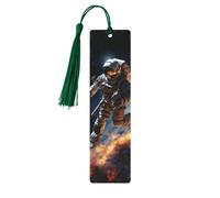 Segnalibro in legno per uomini e donne astronauta che vola nello spazio Segnalibri in legno unici fatti a mano con nappa ciondolo segnalibro per amanti dei libri, regalo di compleanno per insegnanti