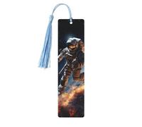 Segnalibro in legno per uomini e donne astronauta che vola nello spazio Segnalibri in legno unici fatti a mano con nappa ciondolo segnalibro per amanti dei libri, regalo di compleanno per insegnanti