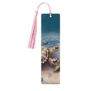 Segnalibro in legno per uomini e donne, con due tartarughe e conchiglie, segnalibri in legno unici fatti a mano con nappa, per amanti dei libri, regalo per insegnanti di compleanno