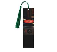 Segnalibro in legno per uomini e donne con giradischi segnalibro in legno unico fatto a mano con nappa ciondolo segnalibro artigianale per amanti dei libri regalo di compleanno insegnanti