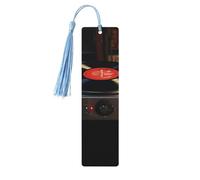 Segnalibro in legno per uomini e donne con giradischi segnalibro in legno unico fatto a mano con nappa ciondolo segnalibro artigianale per amanti dei libri regalo di compleanno insegnanti