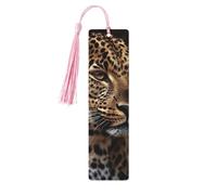 Segnalibro in legno per uomini e donne con immagine leopardata marrone Segnalibri in legno unici fatti a mano con nappa ciondolo segnalibro artigianale per amanti dei libri regalo di compleanno