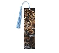 Segnalibro in legno per uomini e donne con immagine leopardata marrone Segnalibri in legno unici fatti a mano con nappa ciondolo segnalibro artigianale per amanti dei libri regalo di compleanno