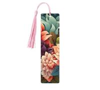 Segnalibro in legno per uomini e donne fiori come sfondo Segnalibri in legno unici fatti a mano con nappa ciondolo segnalibro artigianale per amanti dei libri regalo di compleanno insegnanti