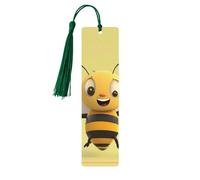 Segnalibro in legno per uomini e donne Happy Bee Segnalibri in legno unici fatti a mano con nappa ciondolo segnalibro artigianale per amanti dei libri regalo di compleanno insegnanti