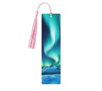 Segnalibro in legno per uomini e donne novità bavaglio segnalibro per gli amanti dei libri unico segna libro fatto a mano con nappa ciondolo artigianato aurora boreale segni di libri accessori