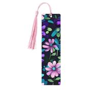 Segnalibro in legno per uomini e donne personalizzato intagliato in legno con nappa ciondolo camelia viola segnalibro per gli amanti dei libri regalo di compleanno studenti insegnanti regalo