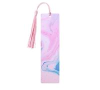 Segnalibro in legno per uomini e donne personalizzato intaglio in legno con ciondolo a nappa colorato marmo pastello blu viola segnalibro per gli amanti dei libri regalo di compleanno studenti