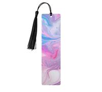 Segnalibro in legno per uomini e donne personalizzato intaglio in legno con ciondolo a nappa colorato marmo pastello blu viola segnalibro per gli amanti dei libri regalo di compleanno studenti