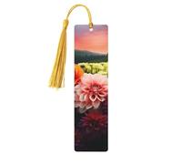 Segnalibro in legno per uomini e donne personalizzato intaglio in legno con nappa ciondolo bellissimi fiori colorati segnalibro per gli amanti dei libri regalo di compleanno studenti insegnanti regalo