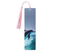 Segnalibro in legno per uomini e donne personalizzato intaglio in legno con nappa ciondolo delfino segnalibro per gli amanti dei libri regalo di compleanno studenti insegnanti regalo