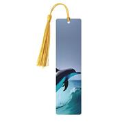 Segnalibro in legno per uomini e donne personalizzato intaglio in legno con nappa ciondolo delfino segnalibro per gli amanti dei libri regalo di compleanno studenti insegnanti regalo