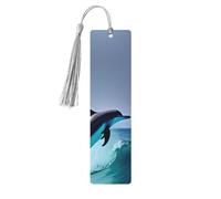 Segnalibro in legno per uomini e donne personalizzato intaglio in legno con nappa ciondolo delfino segnalibro per gli amanti dei libri regalo di compleanno studenti insegnanti regalo