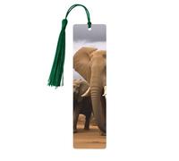 Segnalibro in legno per uomini e donne personalizzato intaglio in legno con nappa ciondolo elefante famiglia segnalibro per gli amanti dei libri regalo di compleanno studenti insegnanti regalo