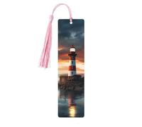 Segnalibro in legno per uomini e donne personalizzato intaglio in legno con nappa ciondolo faro sul mare segnalibro per gli amanti dei libri regalo di compleanno studenti insegnanti regalo